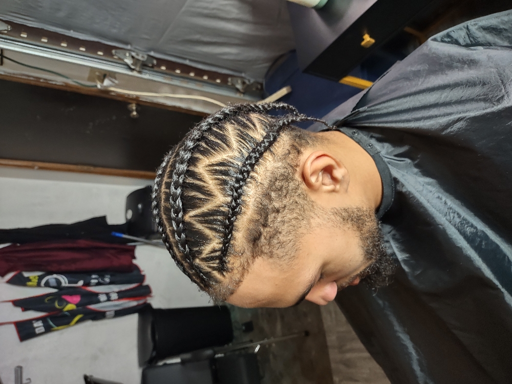 Stitch Braids W/ Design No Exten.