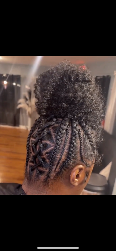 Junk Freestyle Braids/ Messy Bun