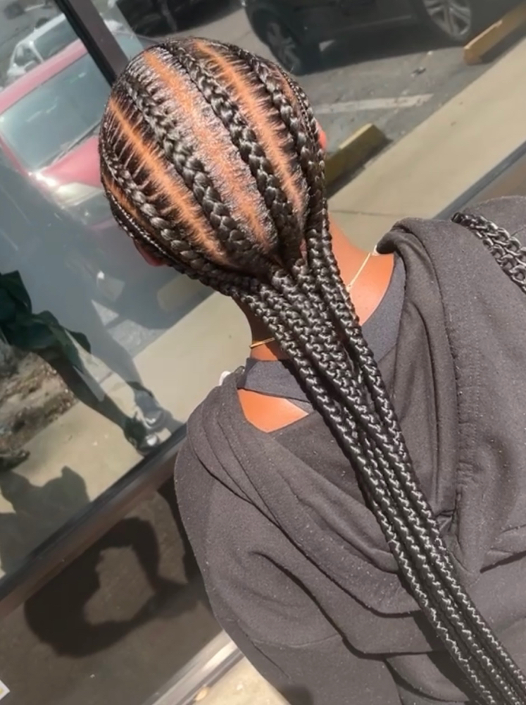 6 Feedin Braids(Hair Included)