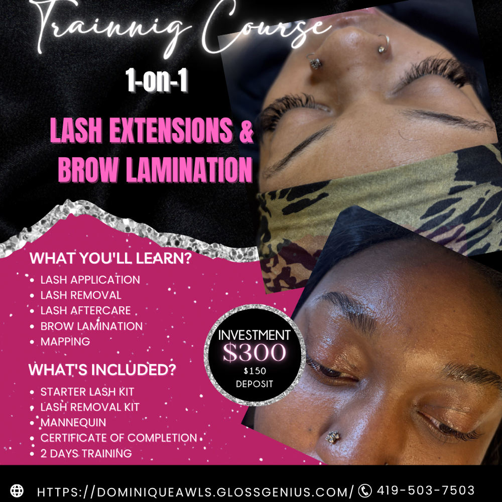 1 On 1 Training Lash Ext & Brow Lam at In The Kut Salon in Toledo, OH