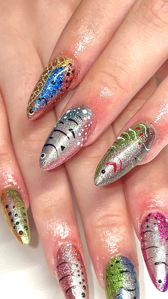 Long Acrylic Overlay at Nailsxk in Anniston, AL