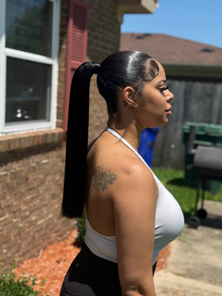 High Sleek Ponytail (long)