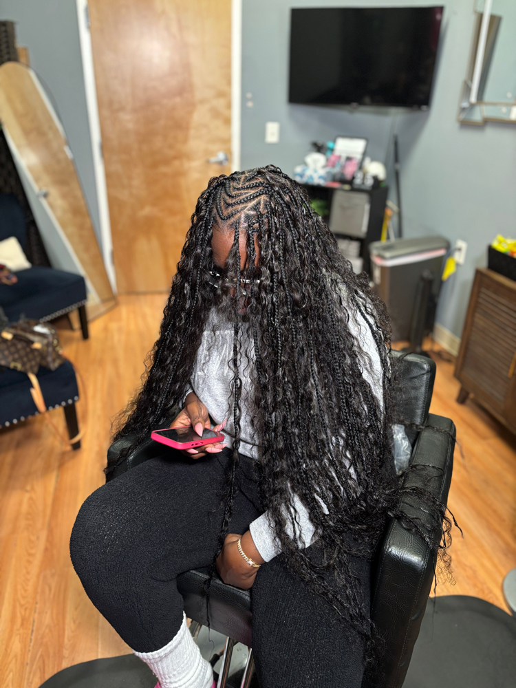 Filp Over Tribals + Knotless at JCTouch Salon in Parkville, MD