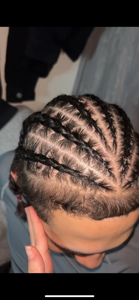Straight back cornrows