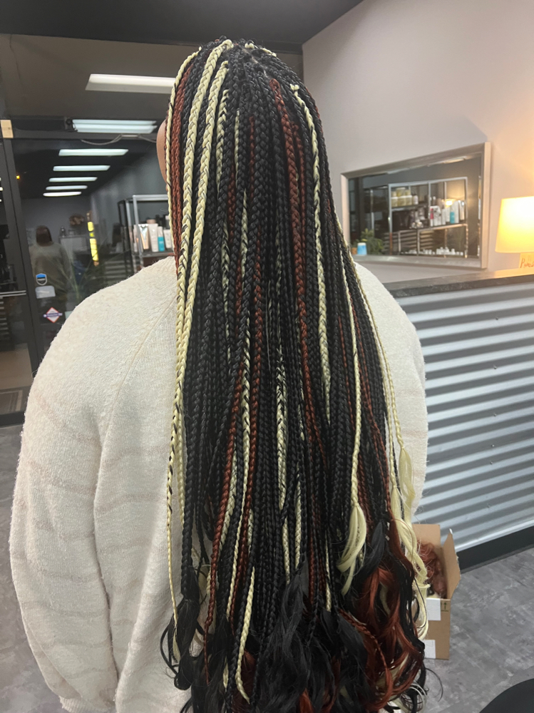 Box Braids With French Curls