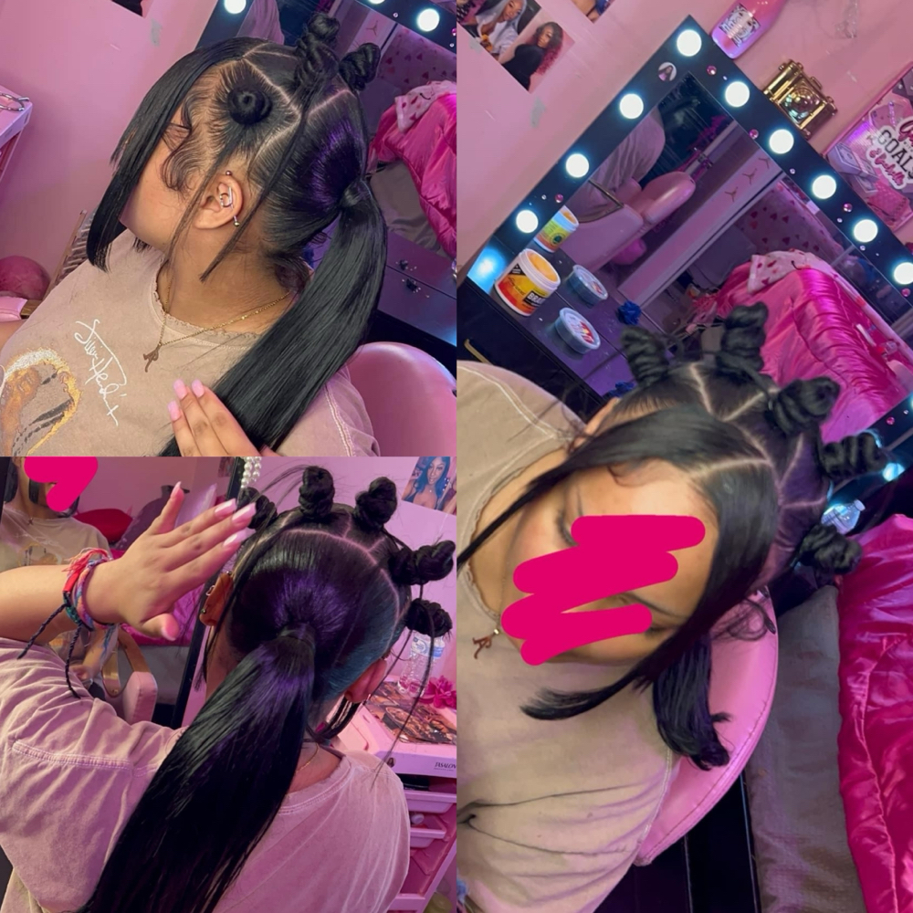 Bantu Knot Ponytail