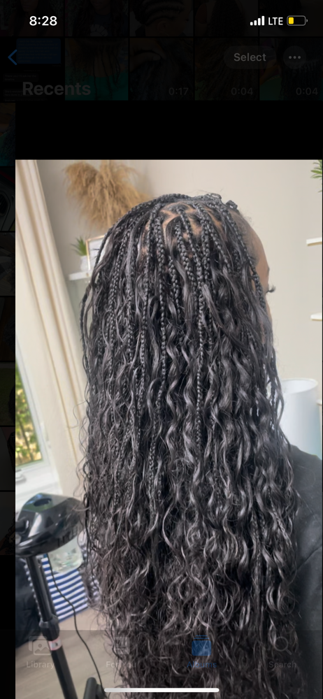 Small Boho Knotless Braids