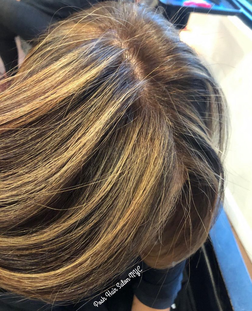 Full Head Highlights, Glaze & Style