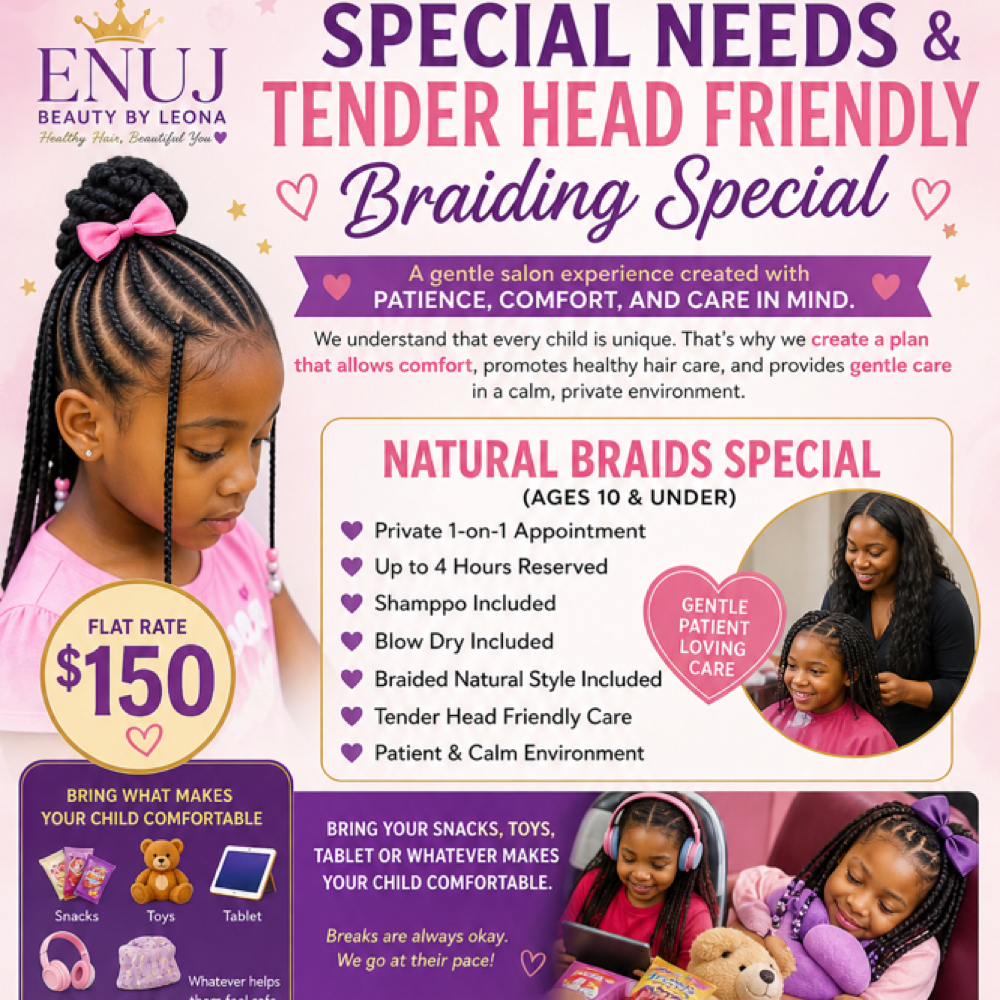 Kids Braids Comfort & Care Special at Enuj Beauty by Leona in Grayson, GA