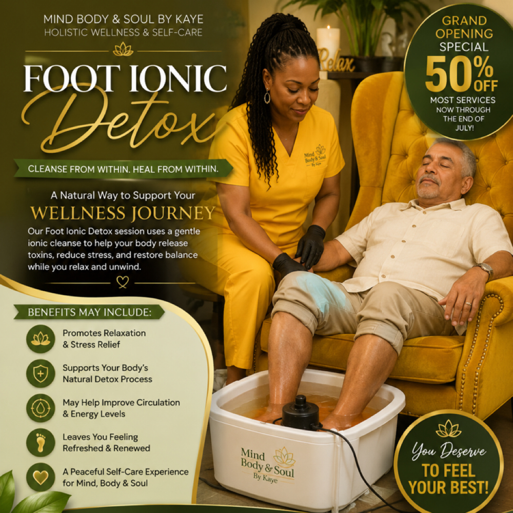 Ionic Foot Bath at Mind Body & Soul By Kaye in Houston, TX