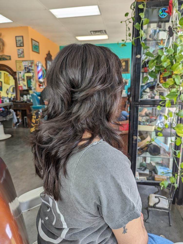 Womans Hair Cut at Barber Named Brenda in Brownsville, TX