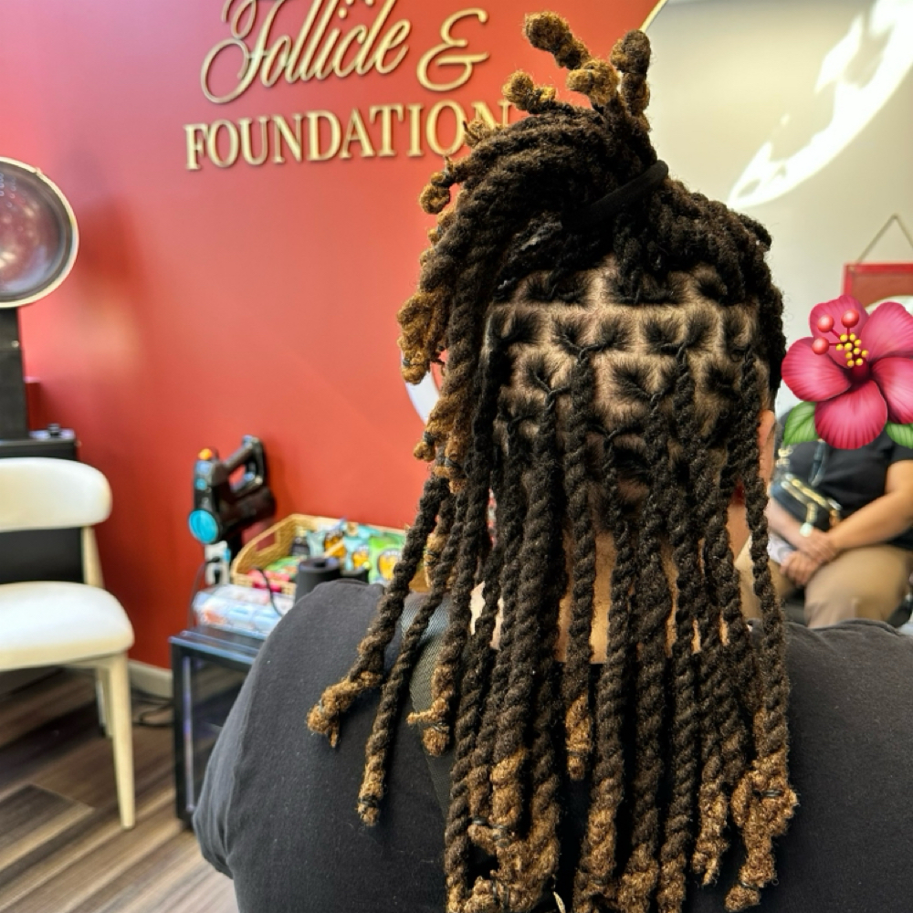 Loc Maintenance + Style at Follicle & Foundation Natural Hair Care in Marietta, GA