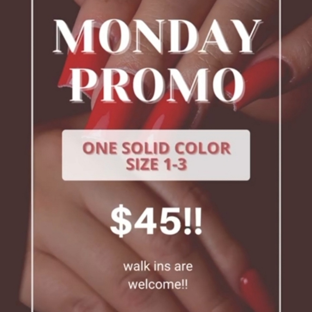 Monday Promo at Nails & Secrets Lounge in El Paso, TX