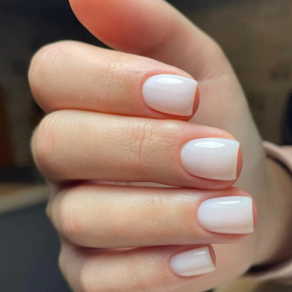 Gel Mani +Rubber Base at 7 1 8 Beauty Bar in Hoboken, NJ