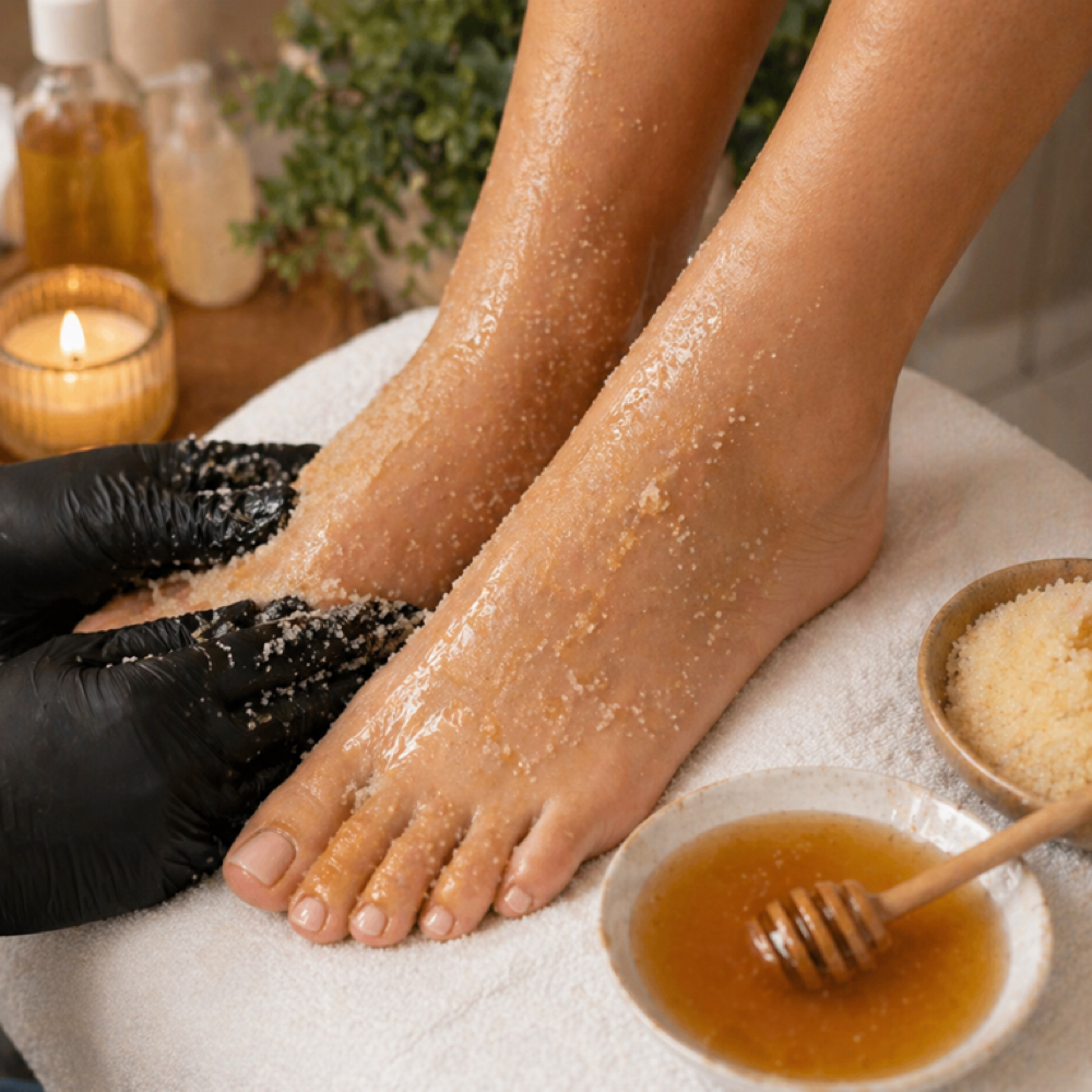 Sugar Scrub & Honey Pedicure at Kings & Queens Nails & Spa LLC in Sandusky, OH