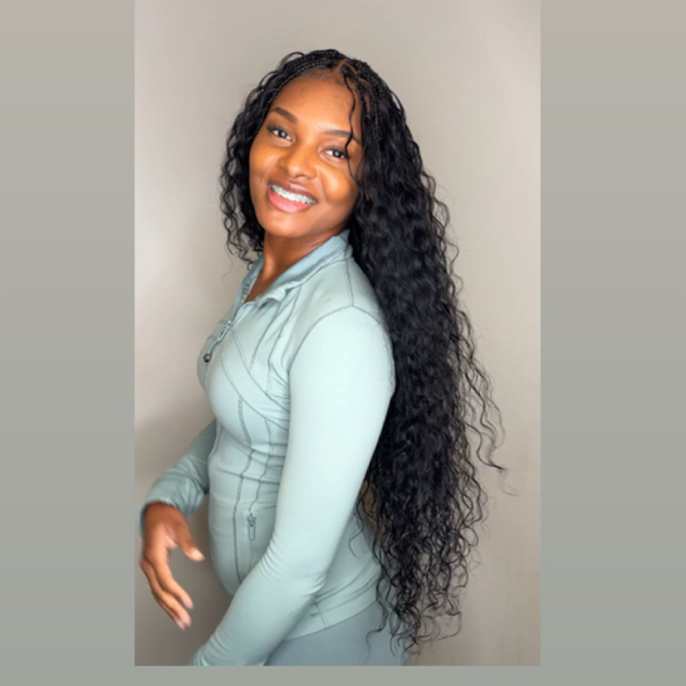 Deep Wavy Boho Braids at Koffeebraids in Carrollton, TX