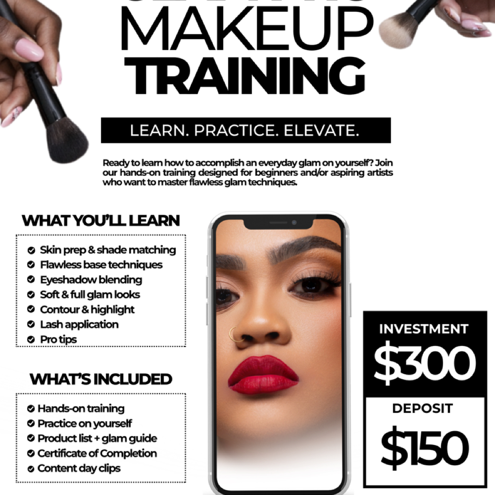 Glam 101: Learn on Yourself at Glam Theory Beauty Bar in DeSoto, TX