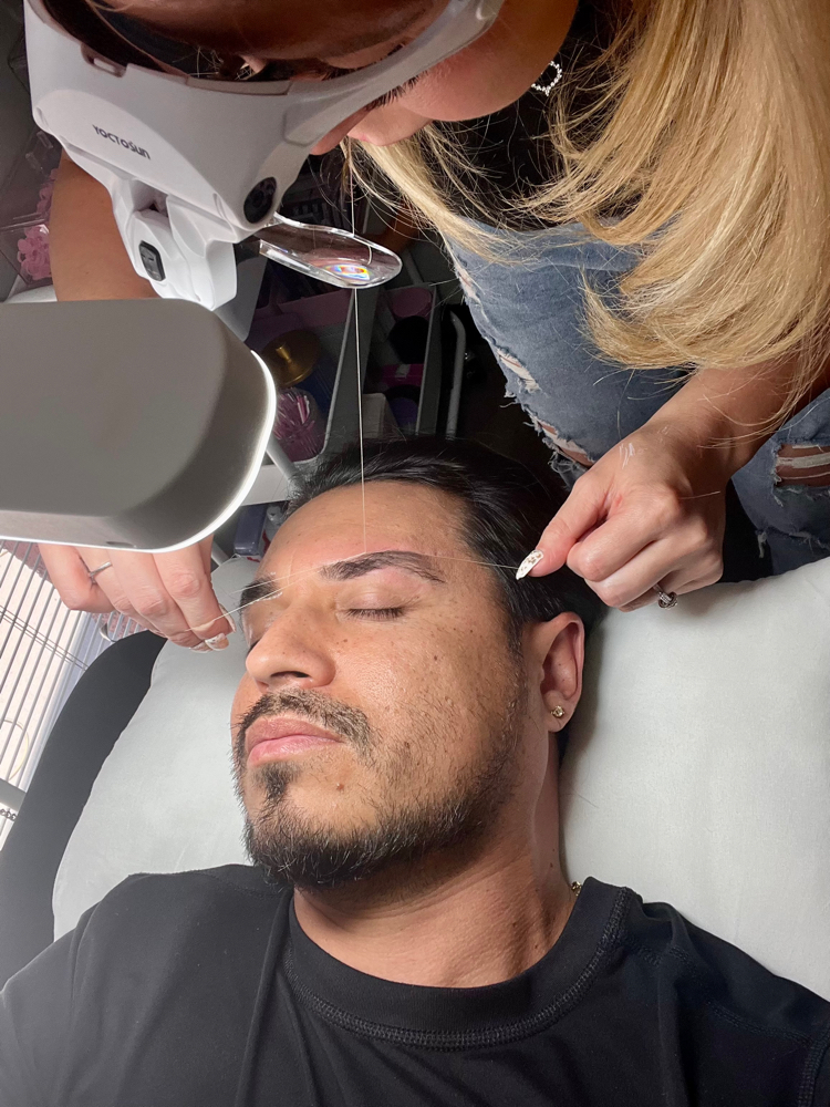 Brow Threading With Tint