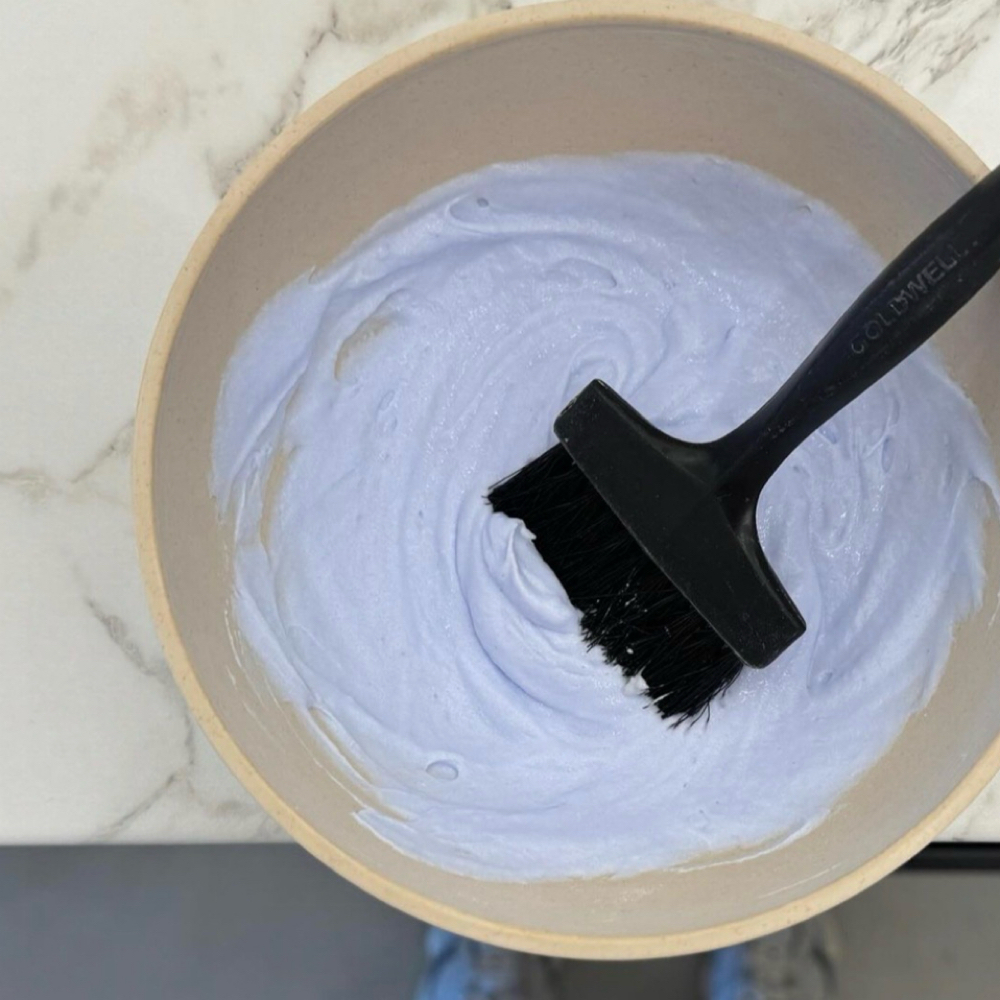 +bowl of lightener at Beyond Polish Beauty Salon in Selmer, TN