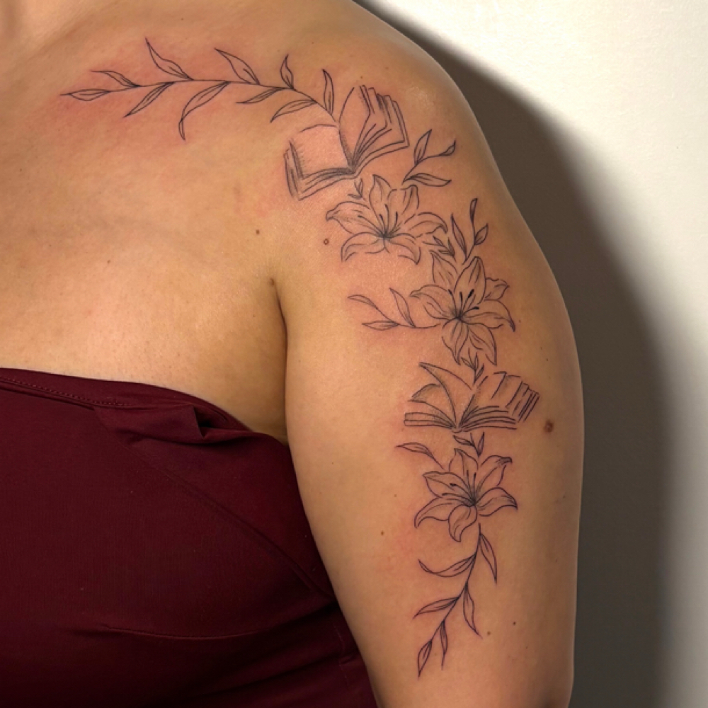 custom tattoo design at Pinstripe Tattoos in Shelby Township, MI