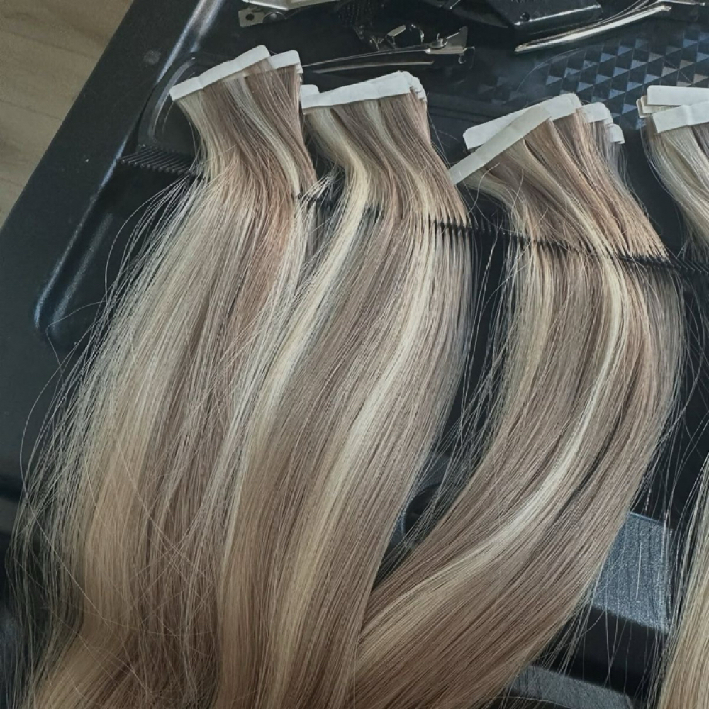 Tape-in Extension Removal + Install at Toni Gail Leggett in Greenville, NC