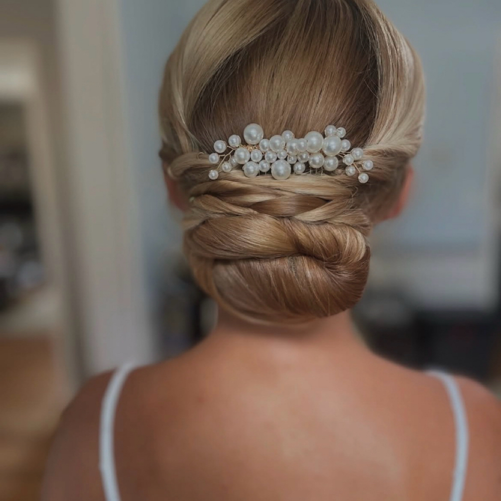 Bride (Day of hairstyle) at Ren’e Beauty Salon in Hamden, CT