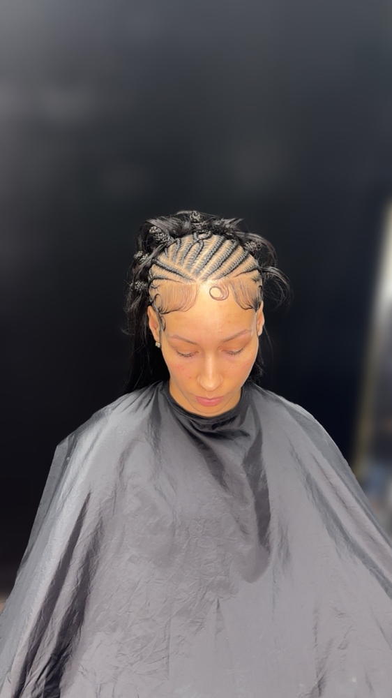 Half Fulani Half Quick Weave