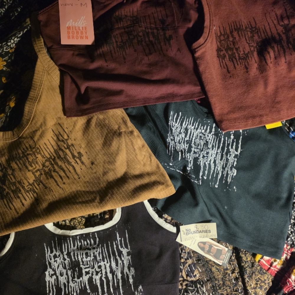 Handmade GUTTER COLLECTIVE merch at Gutter Collective in Lawrence, KS