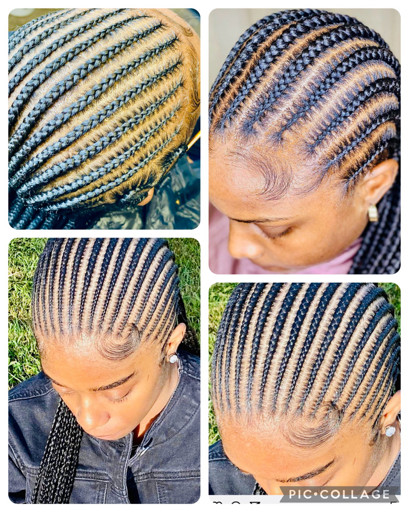 Medium Straight back cornrows