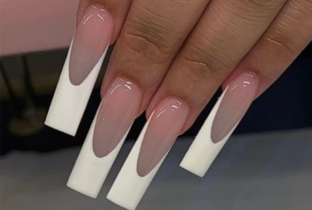 Long Full Set French Tips