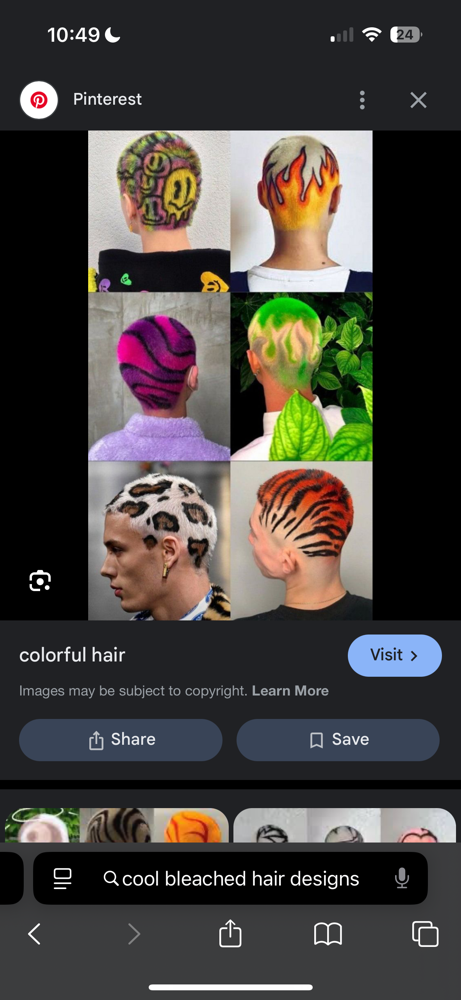 Bleach Buzz Cut W/ Color Designs