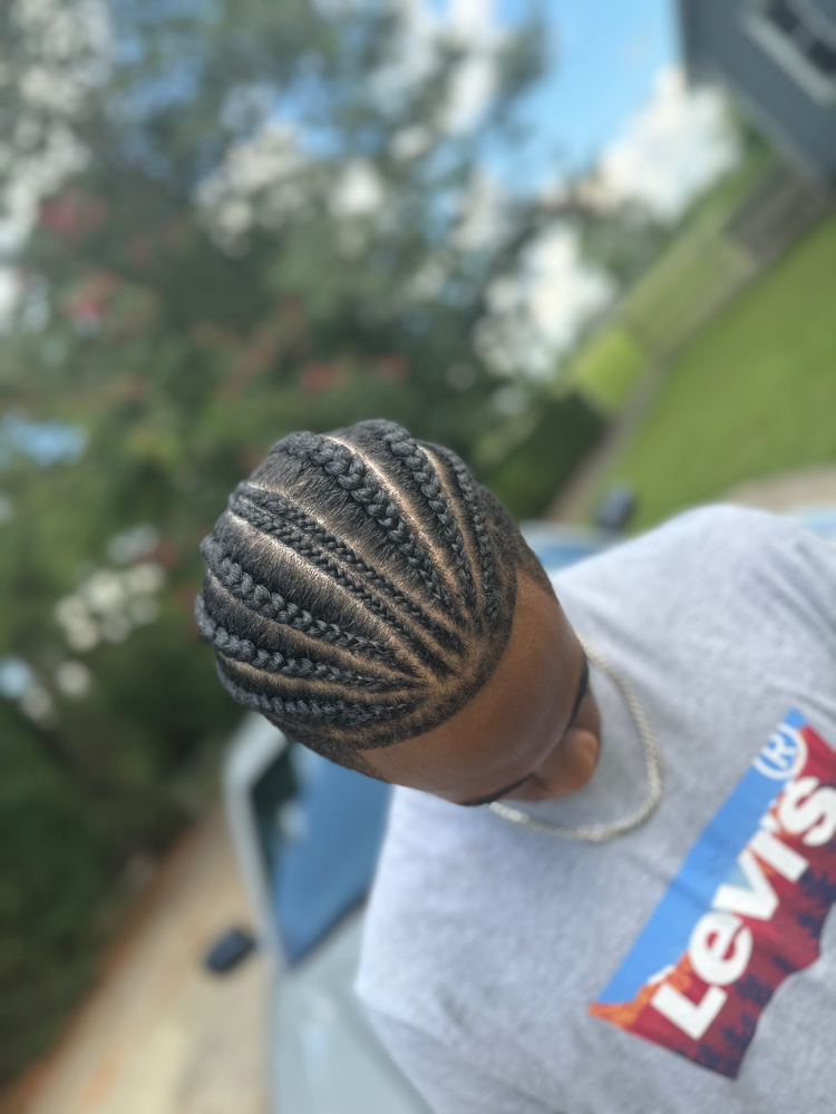 Adult Men Hairstyle Scalp Braids