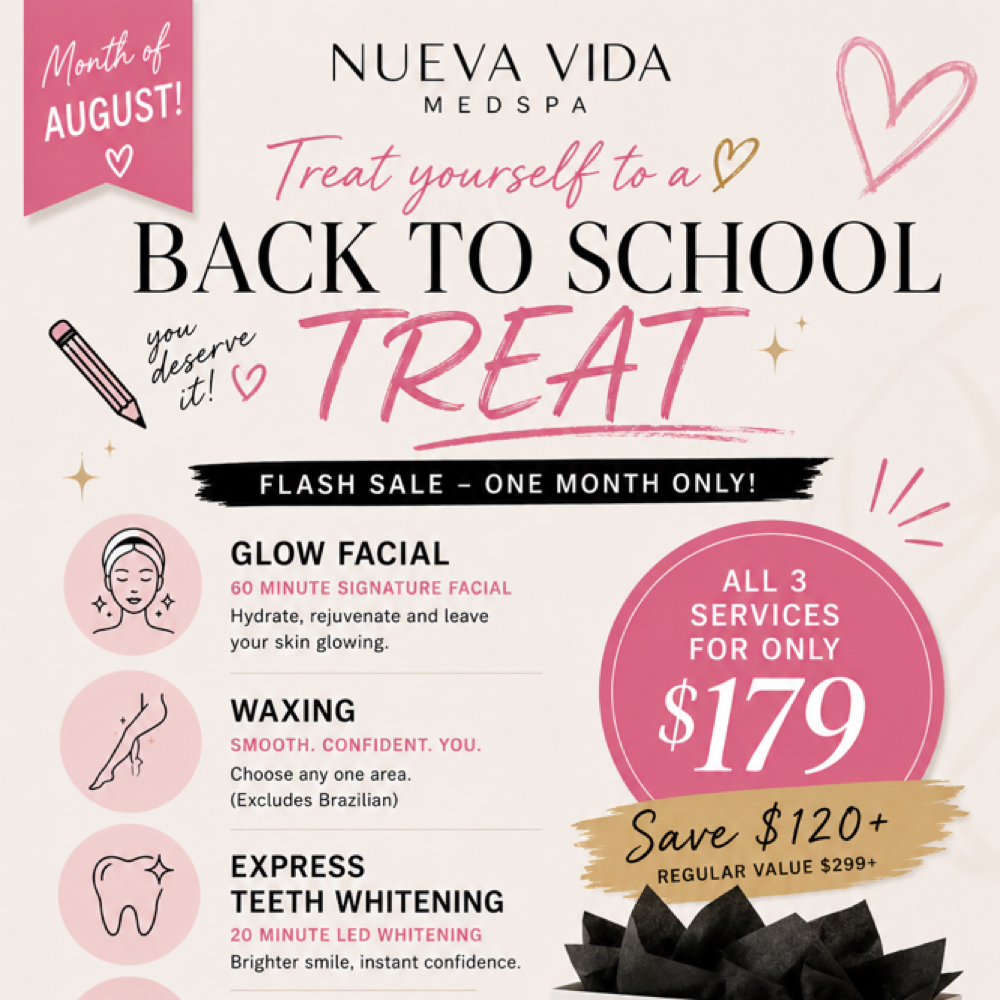 Facial +Teeth Whitening + Wax at Nueva Vida Medspa in Audubon, NJ