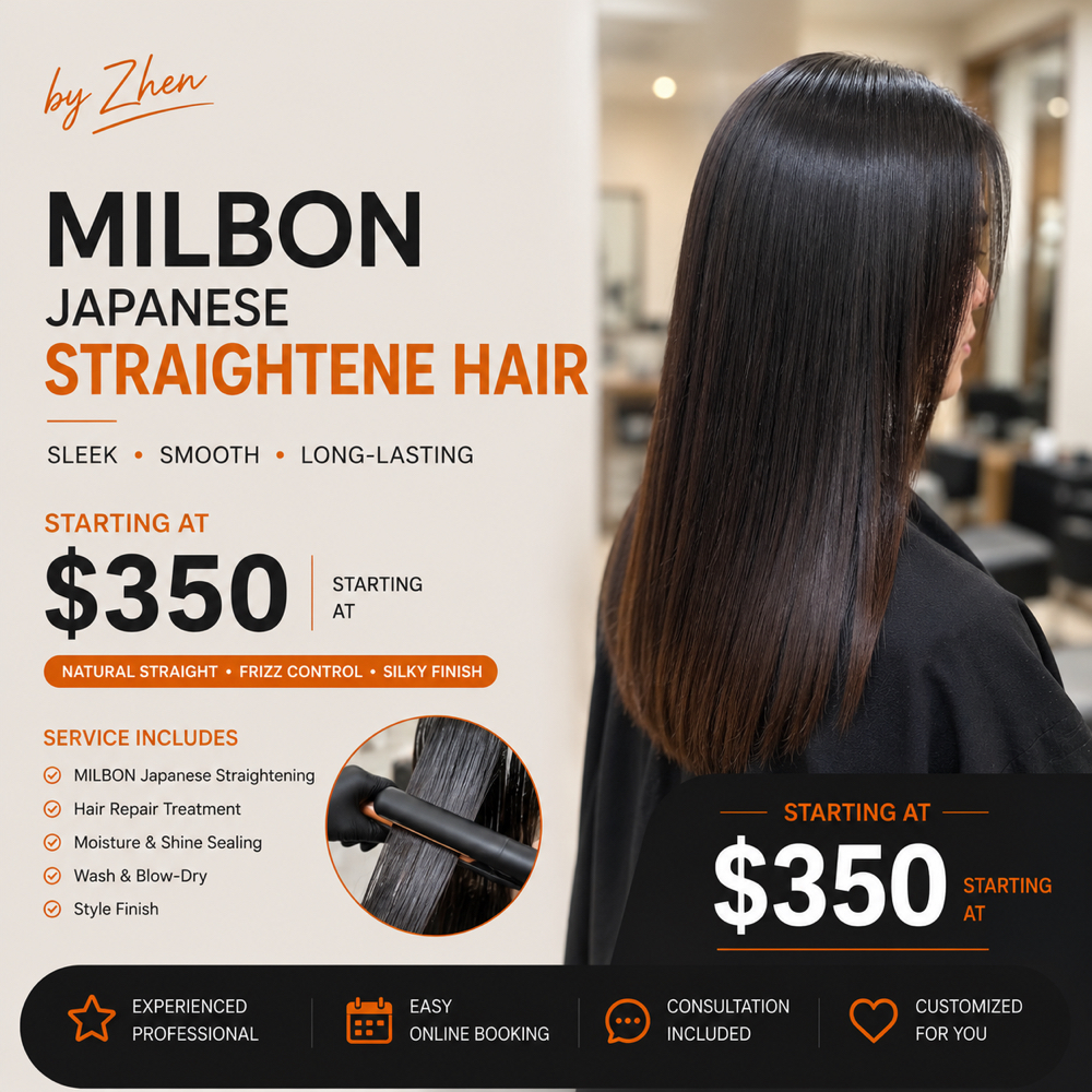 MILBON Japanese straightene Hair at Zhen Hair & Beauty in Boston, MA