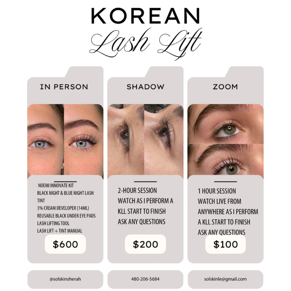 Korean Lash Lift Training at Sol Skin in Chandler, AZ