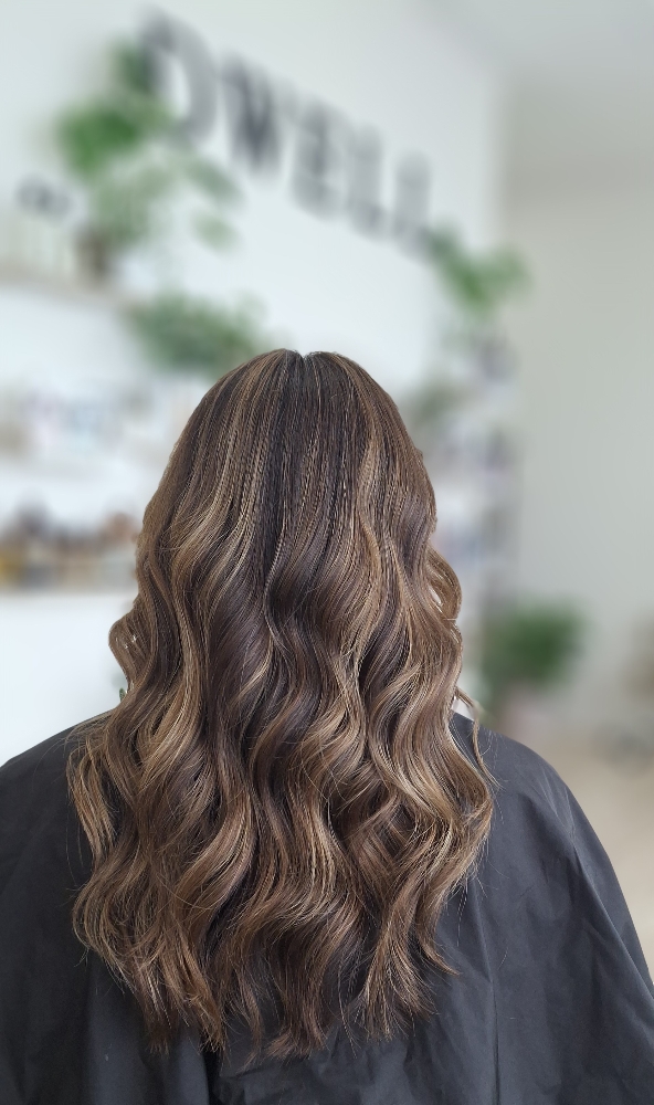Organic Color retouch with blonding