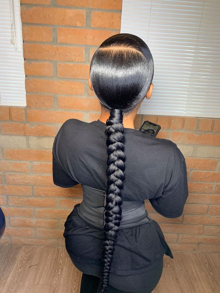 Slick Ponytail/braid (no cornrows)