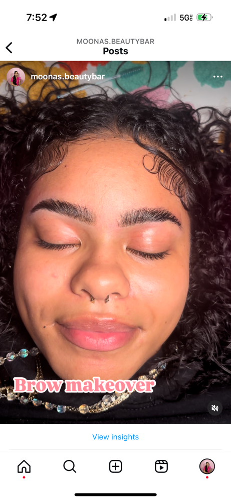 Brow lamination+wax+tint