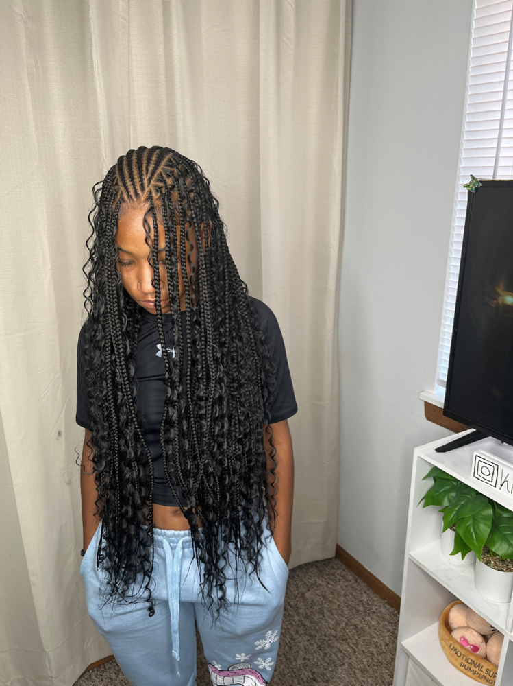 smedium flip over fulani braids