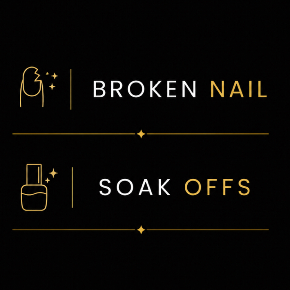 SOAK OFF/BROKEN NAIL SERVICE at Beauty Brat Co. in Queens, NY