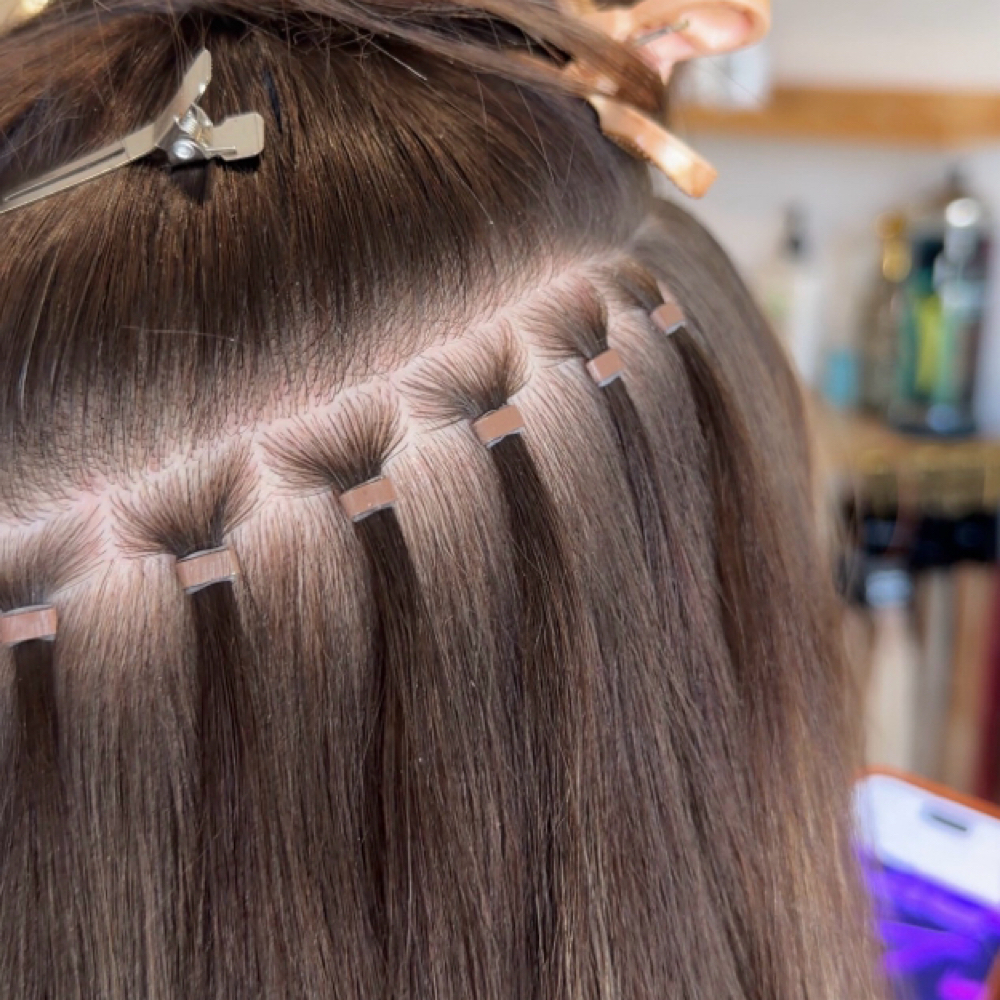 Hair Extension Installation at Canvas Salon Co. in Jackson, MI