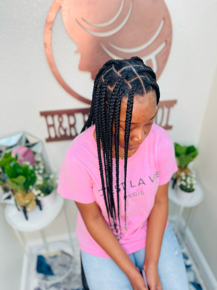 X-Large Knotless Braids at H& R Beauty Spot in Oakland Park, FL