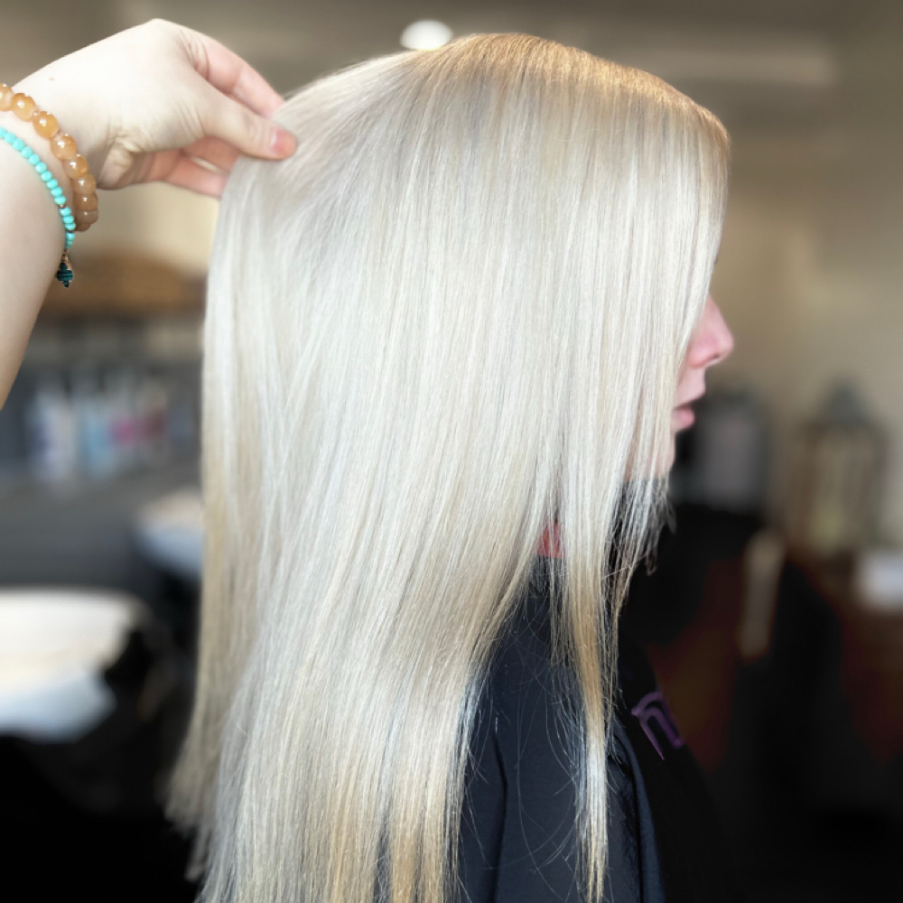 bleach +tone root retouch🤍✨ at Hair By Emma Stalvey in Asheboro, NC