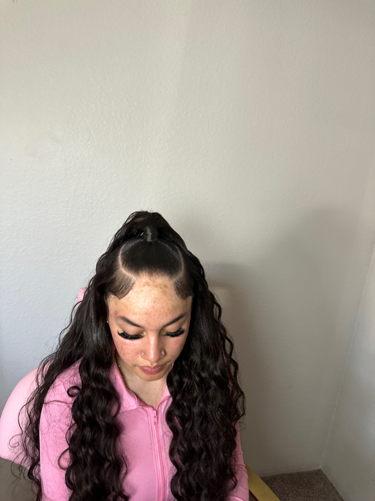 partial half up half down at alluredbyky in laveen, AZ