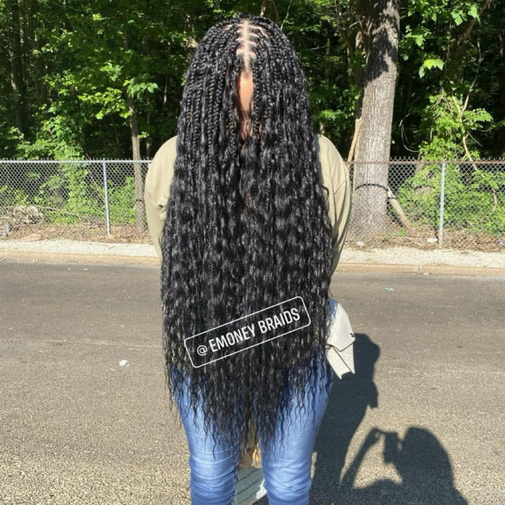 Extra Boho Braids Over Locs at E-Money Braidz in Memphis, TN