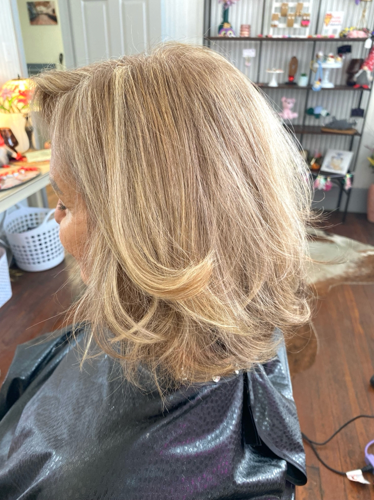 Partial High & Lowlight With Root Touch Up