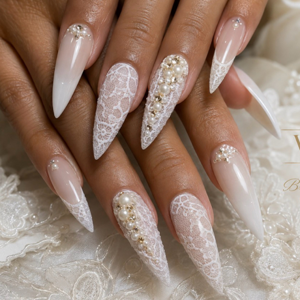Wedding Acrylic Press On Nails at Vogue Studio LLC in Mount Vernon, IL