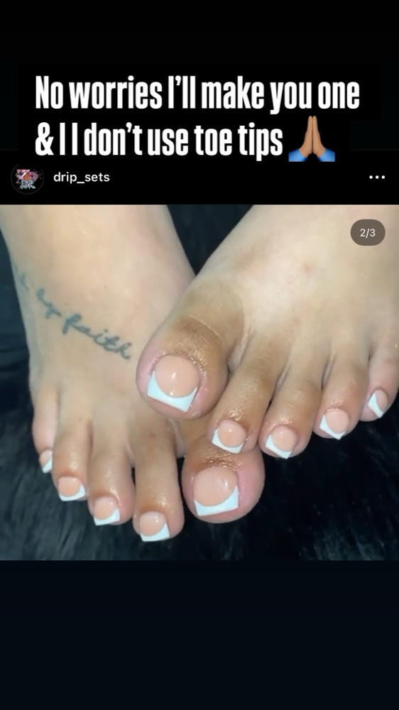 French Acrylic Toe Overlay