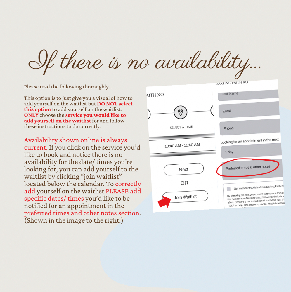 How To Add Yourself On The Waitlist at Darling Faith XO in Richardson, TX