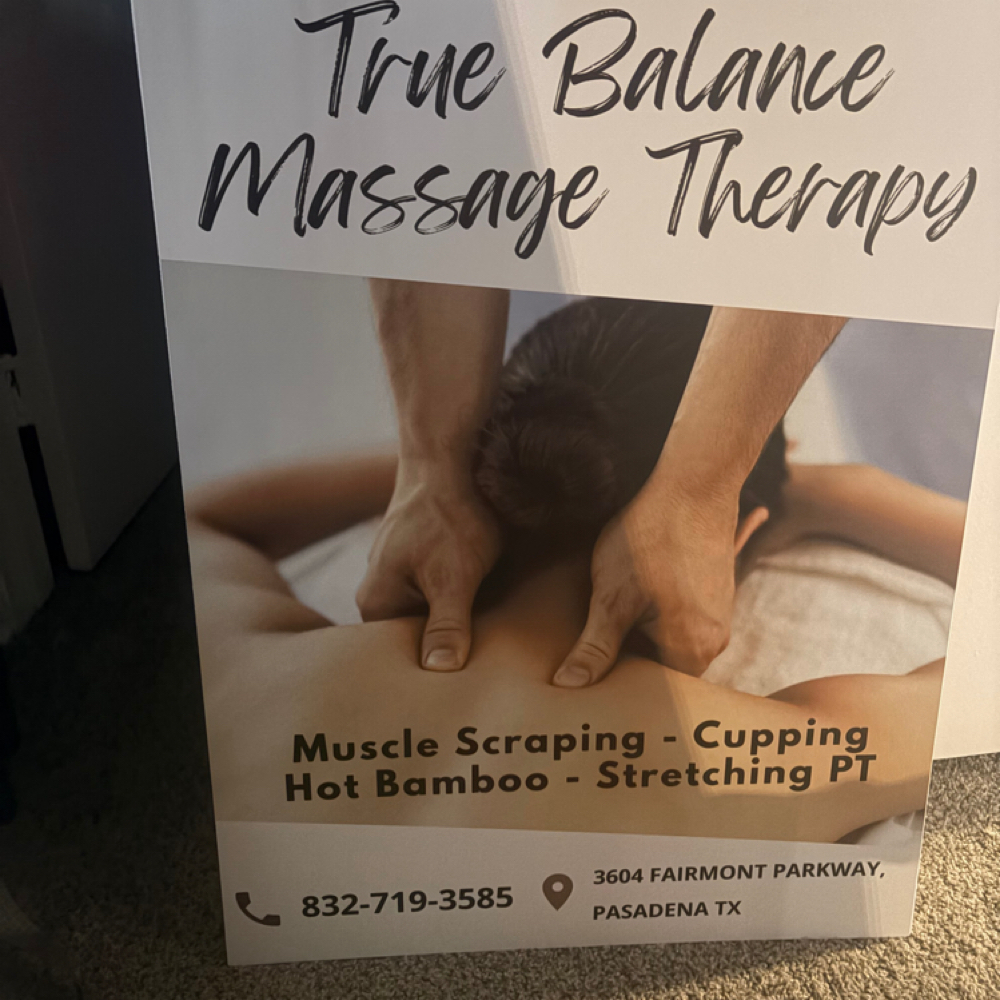 75 min massage at True Balance  Massage Therapy in Pasadena, TX